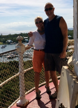 Theresa & Randy atop the Hope Town Light House