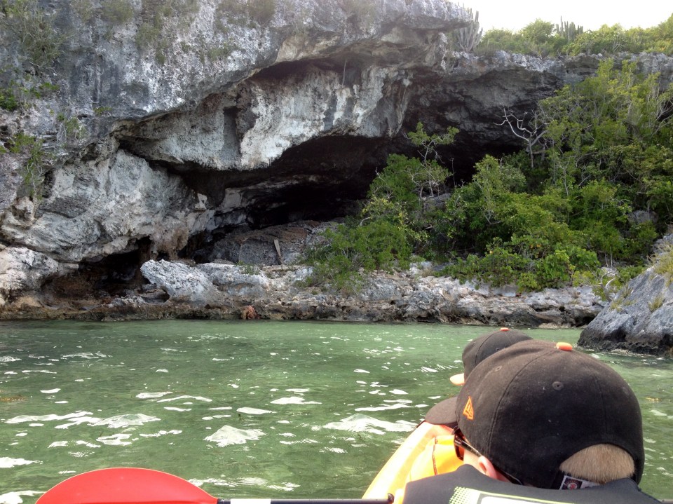 Exploring the caves in Little Harbor, Great Abaco Island, by kayak