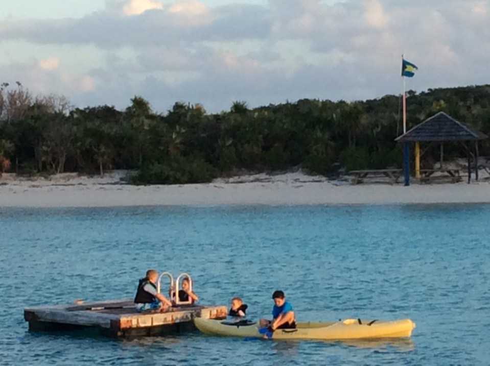 Kayaking with friends, Exuma Cays Land & Sea Park, Bahamas