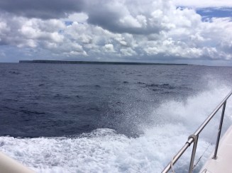 Cruising past Mona Island