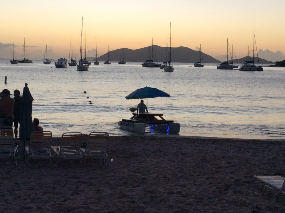 Picnic table pontoon, Cane Garden Bay, Tortola,BVI