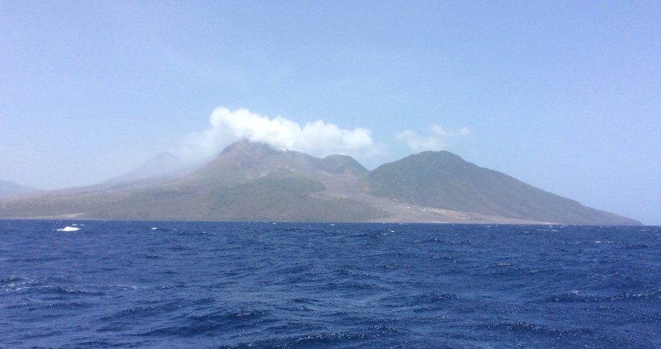 Montserrat active volcano ash & lava flow