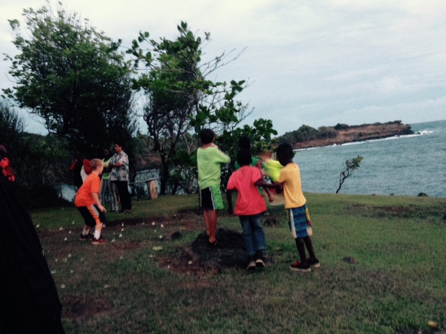 Playing after the hike
