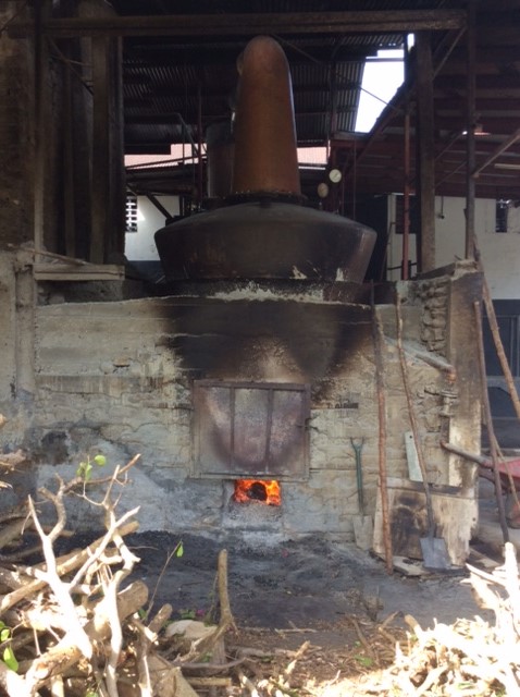 Fireplace under rum distillery
