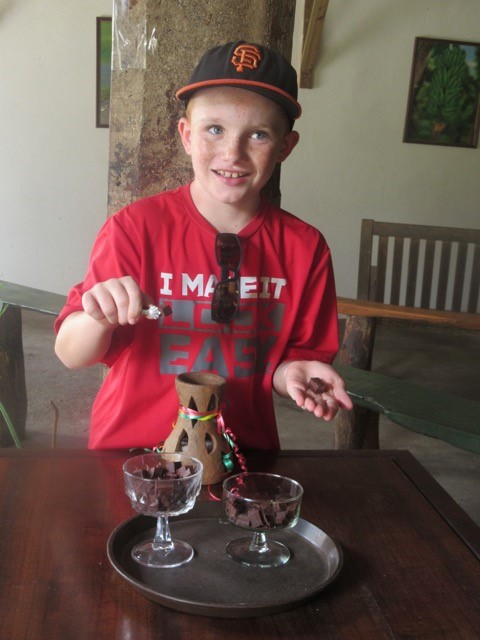 Ryan tasting the chocolates