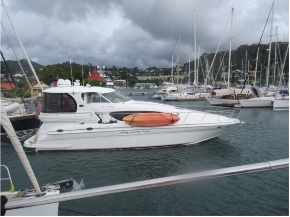 Pilot's Discretion Departing Port Louis Marina, Grenada
