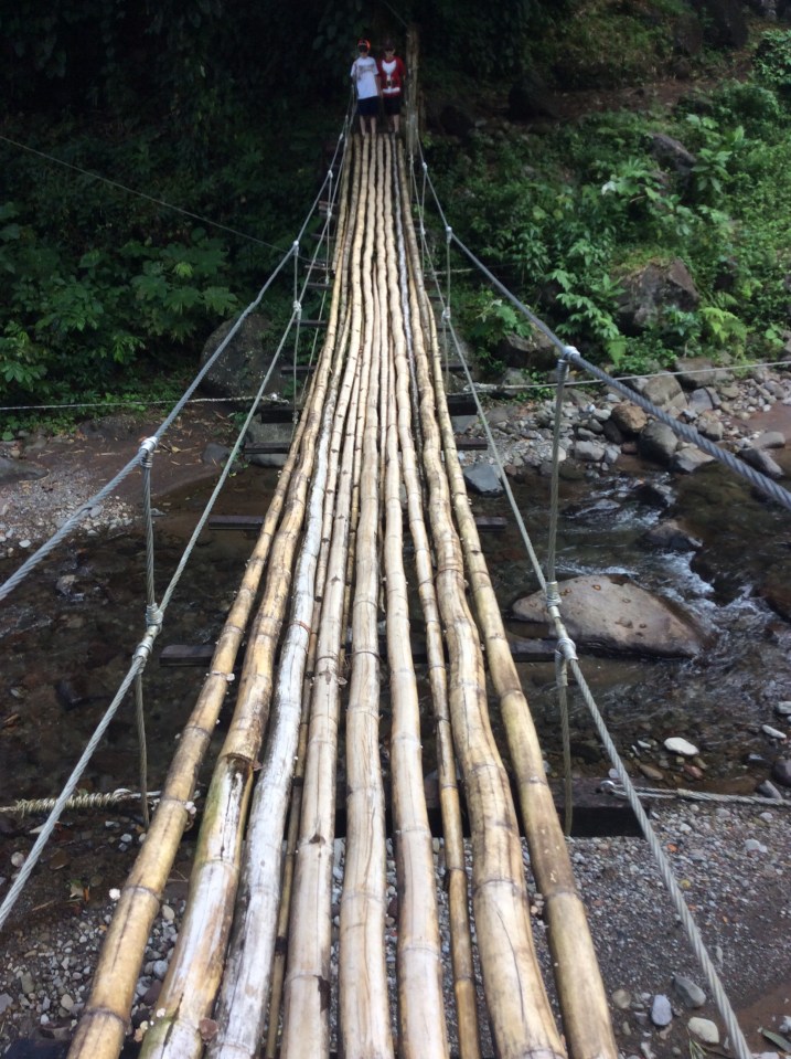 R&R on the far side of the bamboo bridge