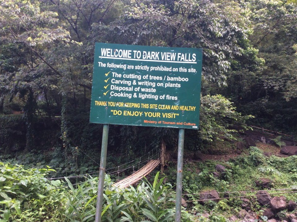 Dark View Falls (with Bamboo Bridge in the Background), St. Vincent
