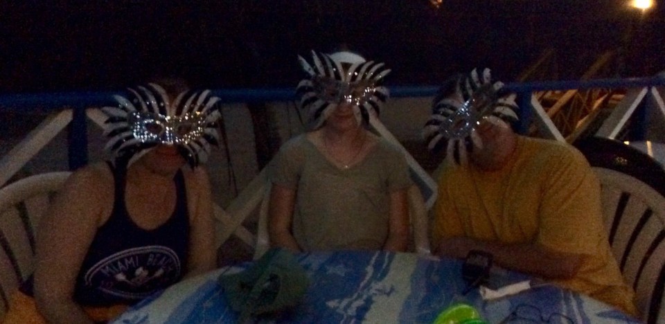 Bridget, Madison & Mike, Full Moon Part at Foxy's Taboo, Jost Van Dyke, BVI