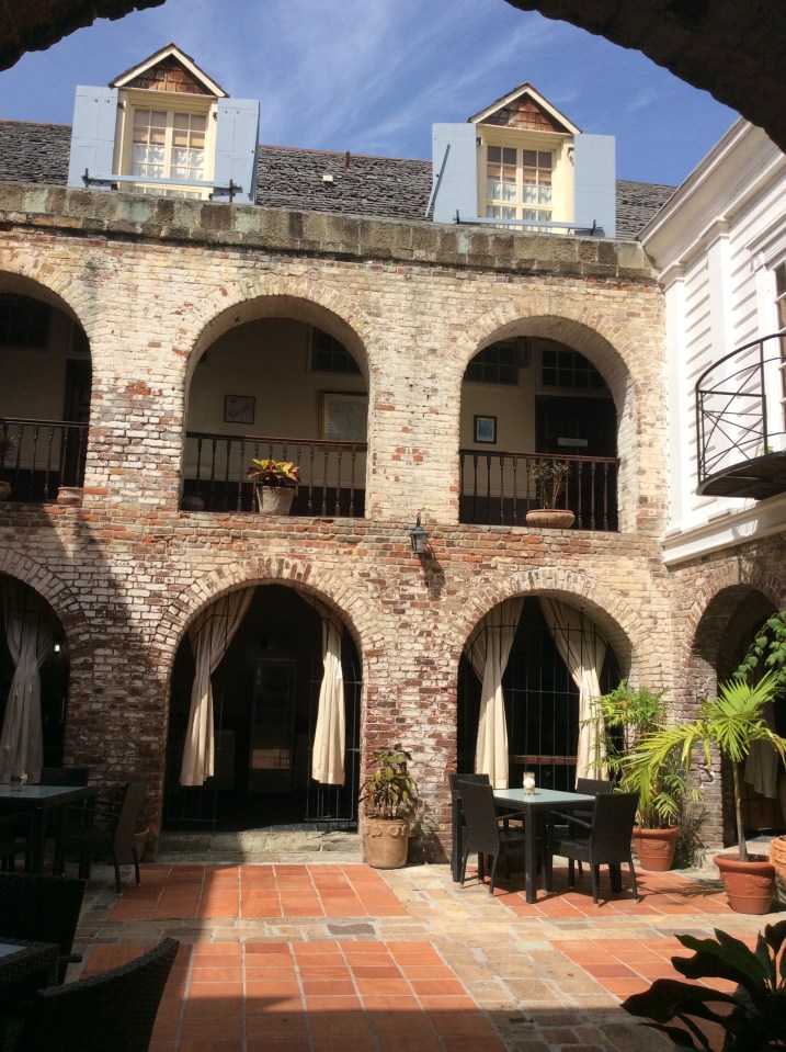 Georgian Architecture Arches in the Courtyard in the Old Copper & Lumber Store which now houses a Hotel & Restaurant, Nelson's Dockyard, Antigua