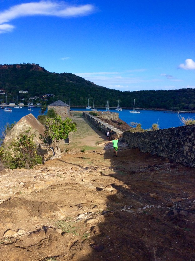 Hiking the grounds of Fort Berkeley, Antigua