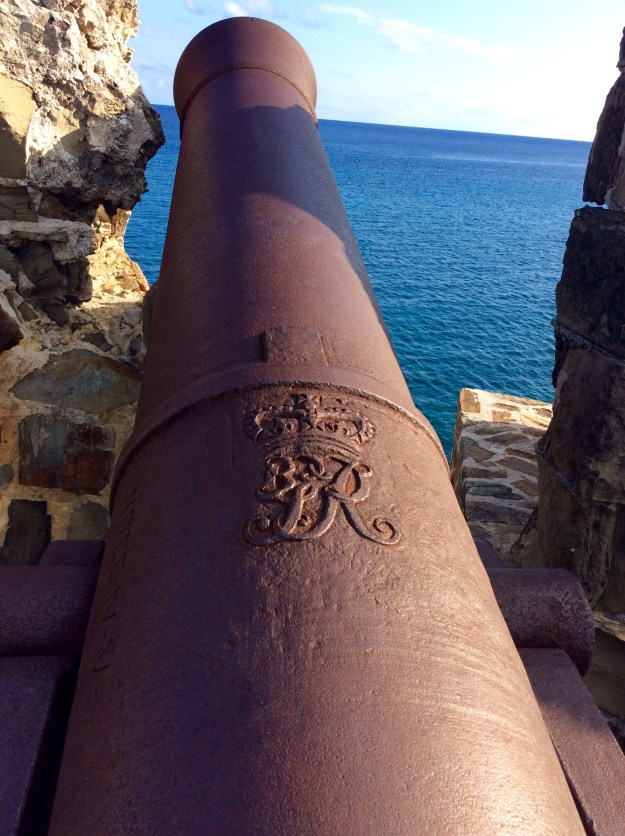 British Insignia on 1805 Cannon, Fort Berkeley, English Harbor, Antigua