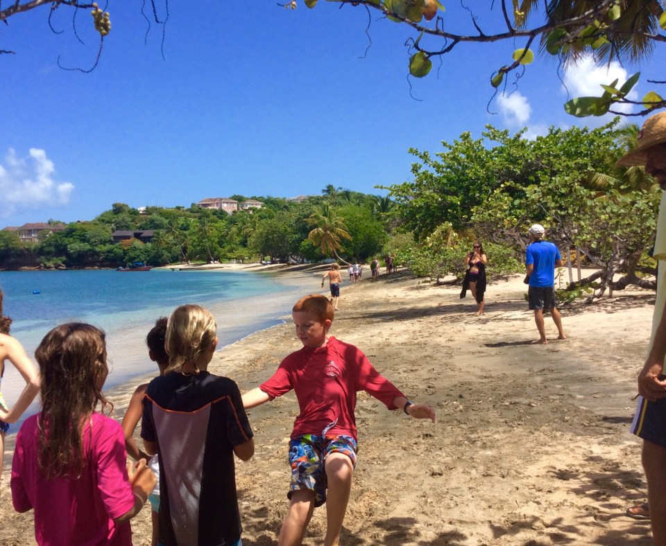 Mini-Olympics, Ryan tagging off in the relay races in Grenada