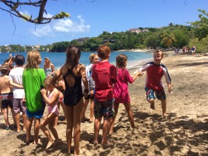 Mini-Olympics, Ronan tagging off in the relay races in Grenada
