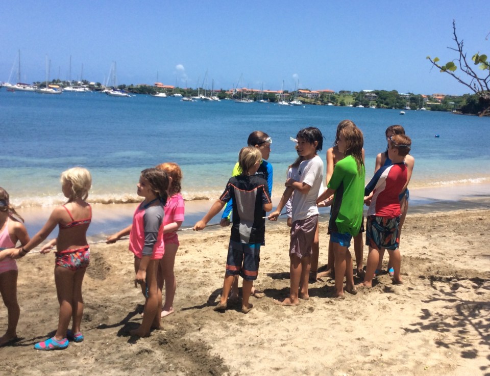 Mini-Olympics, tug-of-war in Grenada
