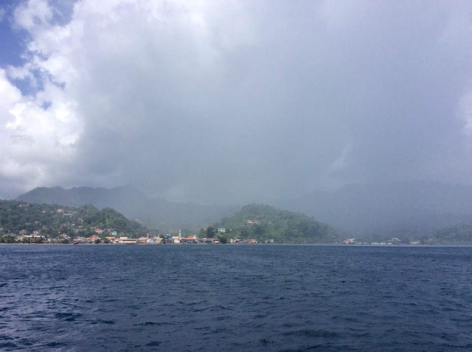 Storm passing over Gouyave, St. John, Grenada