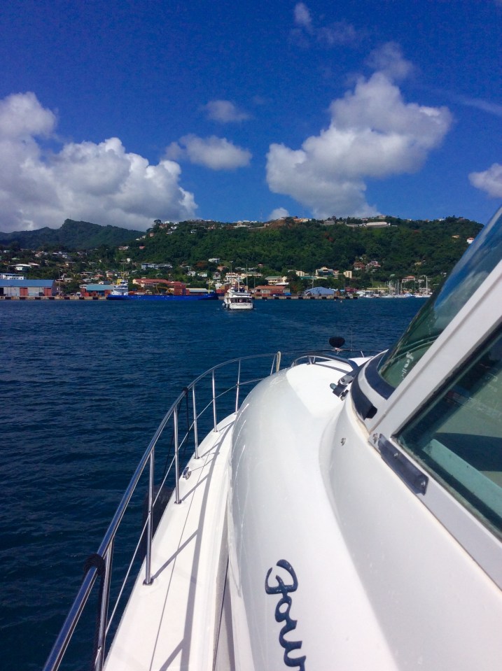 Pilots' Discretion cruising in to St. Georges, Grenada