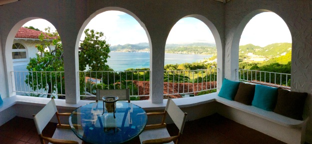 Upper balcony view, Mount Cinnamon Resort villa, Saint Georges, Grenada