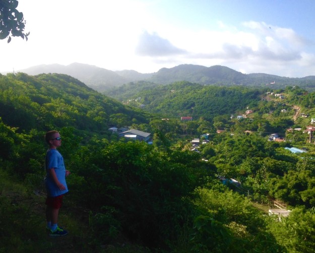 Ronan taking in the view on the hash in Grenada