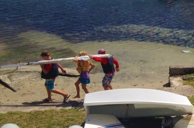 Working together to put the sails away