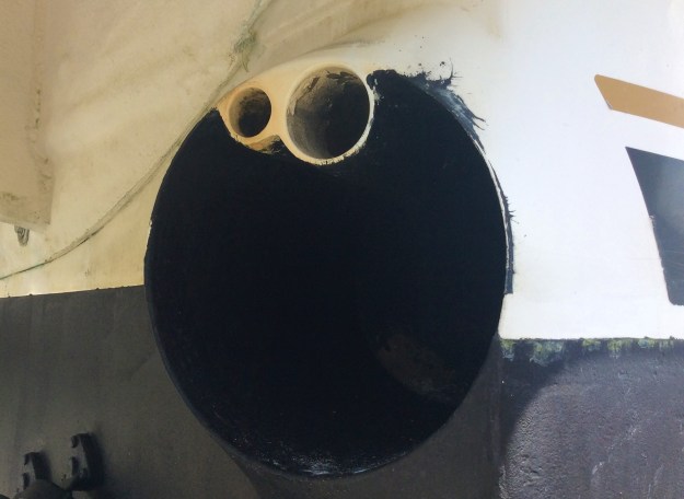 (Before) a little paint where there shouldn't be any around the exhaust