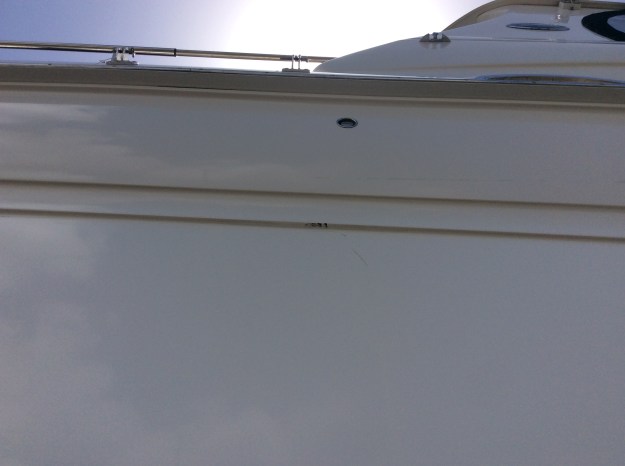 (Before) a little nick in the gel coat from the sling