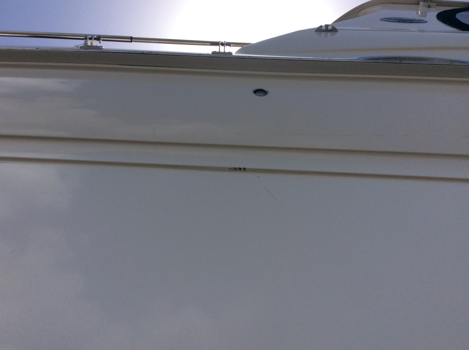 (Before) a little nick in the gel coat from the sling