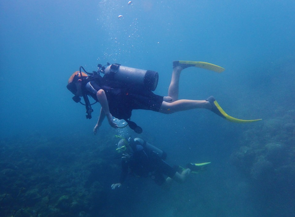 Ryan and Capt. John, Underwater sculpture park, Molinere Bay, Grenada