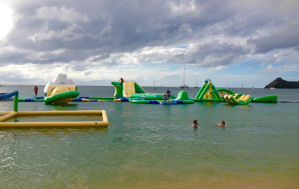 Inflatable water park, Reduit Beach, Rodney Bay, St. Lucia