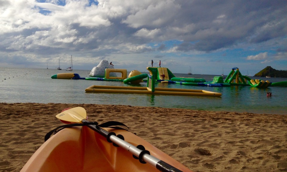 Inflatable water park, Reduit Beach, Rodney Bay, St. Lucia