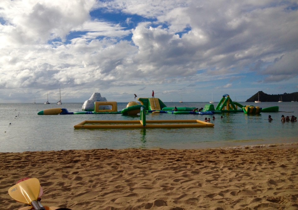 Inflatable water park, Reduit Beach, Rodney Bay, St. Lucia