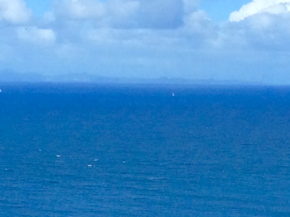 Looking north from Fort Rodney, Pigeon Island, St. Lucia (Martinique on the horizon)