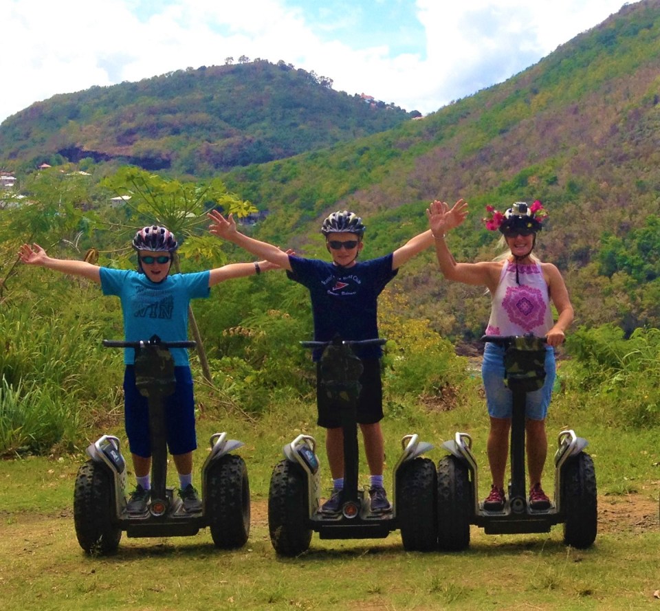Ronan, Ryan and Theresa, Segway, St. Lucia