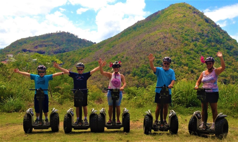 Ronan, Ryan, Theresa, Ralph and Rita, Segway in St. Lucia