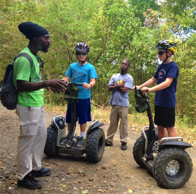Roland, Ronan and Ryan, Segway in St. Lucia