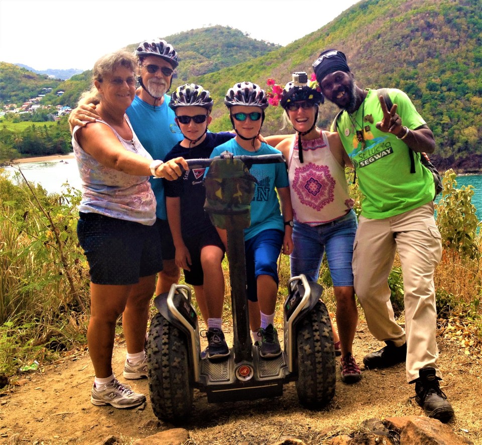 Rita, Ralph, Ryan, Ronan, Theresa and Roland, Segway in St. Lucia