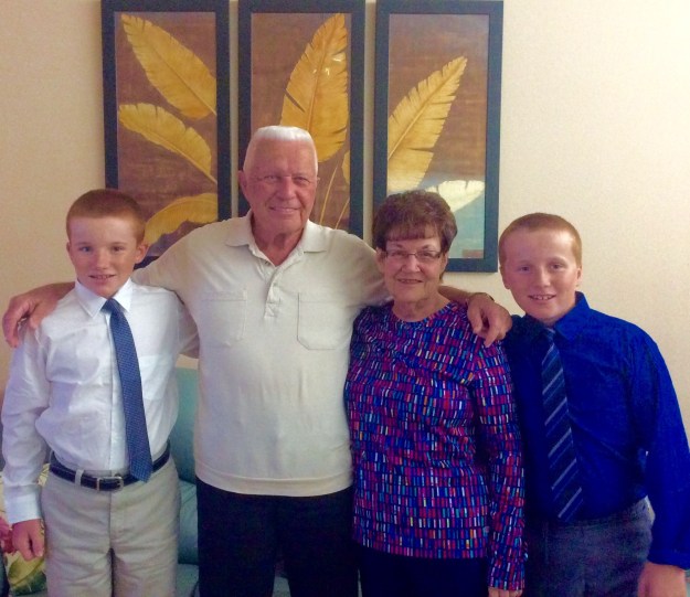 Ryan, Jim (GrandpaSir), Lorraine (Nana) and Ronan
