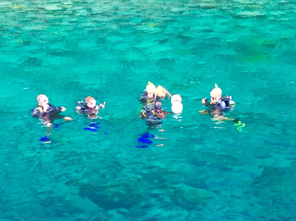Randy, Ryan, Paulette, John & Dive Master, Pitons, St. Lucia dive
