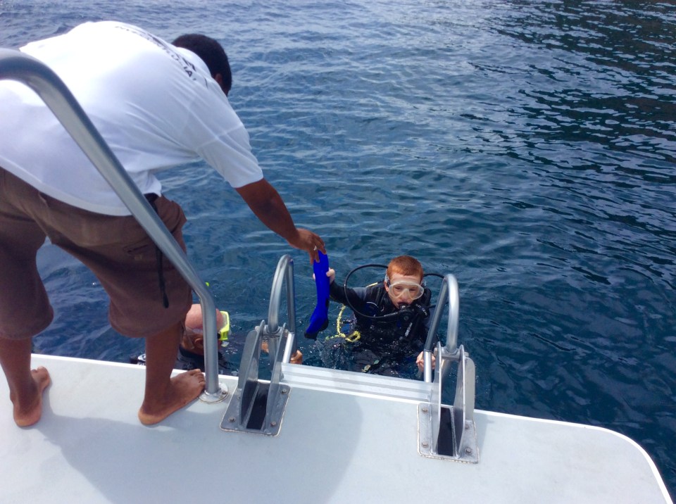 Ryan, exiting Turtle Cay dive in St. Lucia