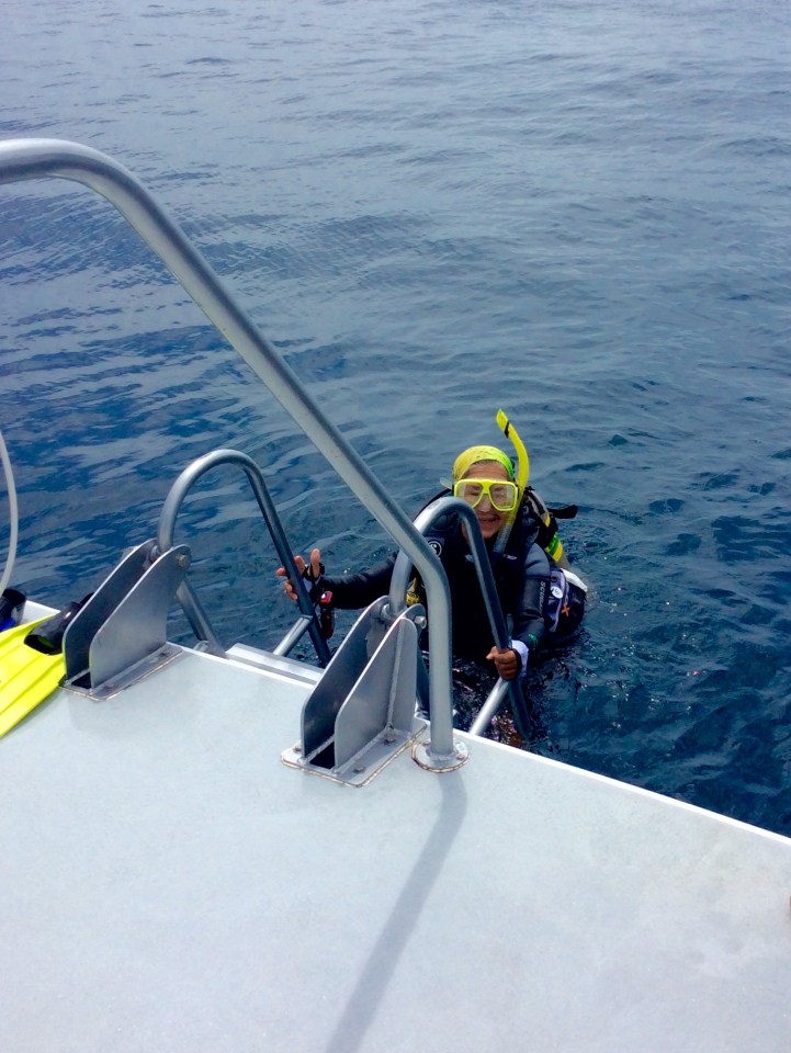 Paulette, exiting Turtle Cay dive in St. Lucia