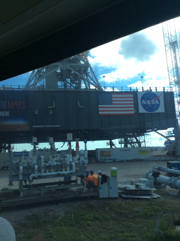 “The Crawler” (only captured part of it, but this massive piece of machinery transported the shuttle)
