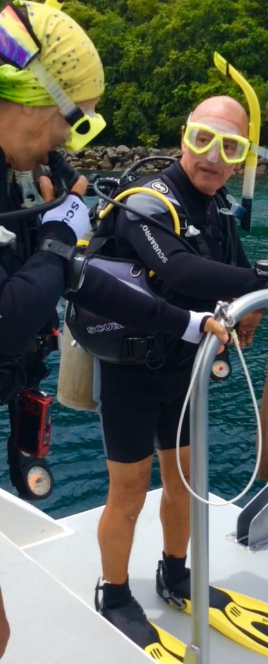 Paulette & John diving in St. Lucia