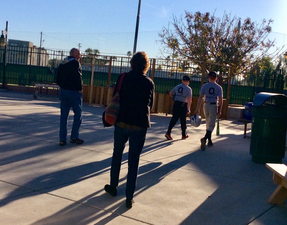 Randy, Patti, Ronan & Ryan, heading to the field (Jan. 2018)