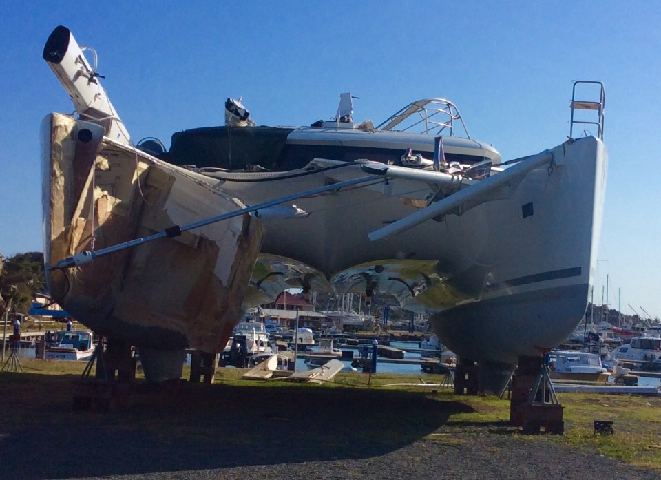 Boat grave yard in the field next to Virgin Gorda Yacht Harbor, Virgin Gorda, British Virgin Islands (March 2018)