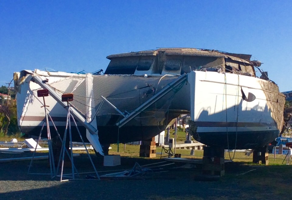 Boat grave yard in the field next to Virgin Gorda Yacht Harbor, Virgin Gorda, British Virgin Islands (March 2018)