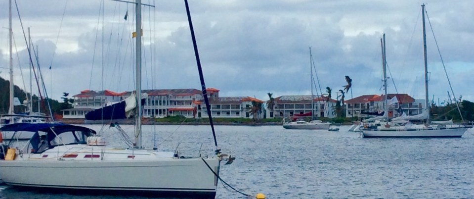 Damaged roofs in Dominica, (Feb. 2018)