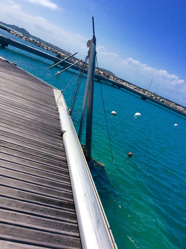 Sunken vessels, Fort Louis Marina, St. Martin (March 2018)