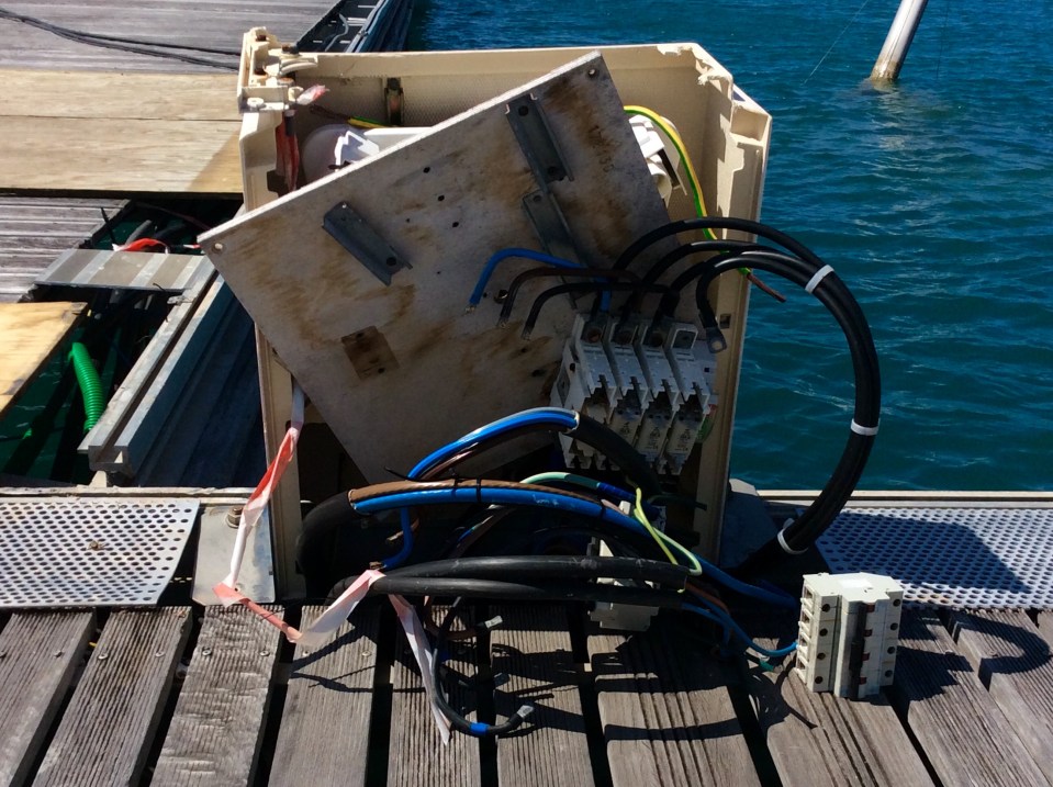 Damaged docks, Fort Louis Marina, St. Martin (March 2018)