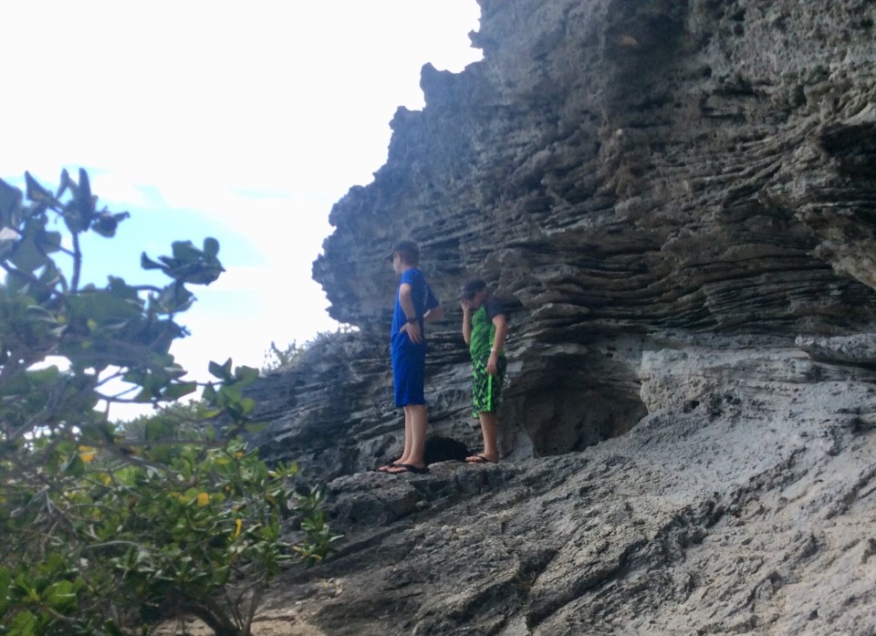 Ryan & Ronan at Dean's Blue Hole, Long Island, Bahamas