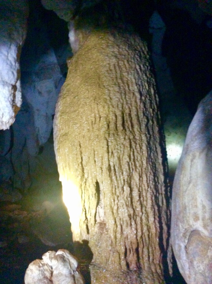 Stalactite in the cave, Long Island, Bahamas